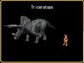 Triceratops size compared to Max in the encyclopedia