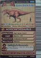 Backflip of Acrocanthosaurus arcade card (English S2 3rd Edition)