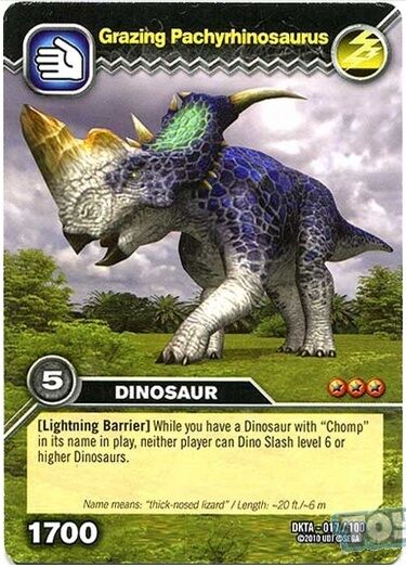 dinosaur king pachyrhinosaurus card