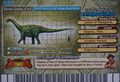 Back of Patagosaurus arcade card (English Series 2 2nd Edition)