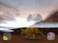Alternate view of the hit; Eucentrosaurus is targeted