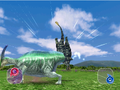 Animation error showing Parasaurolophus's tail poking fully through Talarurus