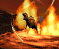 Acrocanthosaurus hit by Volcano Burst in the DS