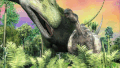 Altirhinus jumps on Supersaurus' neck