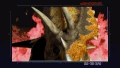 Pentaceratops goes into a rage and launches Terry through the ceiling
