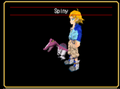 Spiny (chibi) size compared to Rex in the DS game encyclopedia