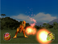 Tarbosaurus using Fire Cannon in the arcade