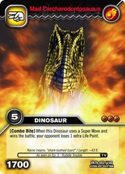 Carcharodontosaurus mad TCG card