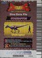 Back of Utahraptor arcade card (English 5th Edition)