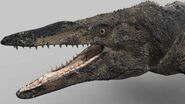 The head of the Tylosaurus CGI model