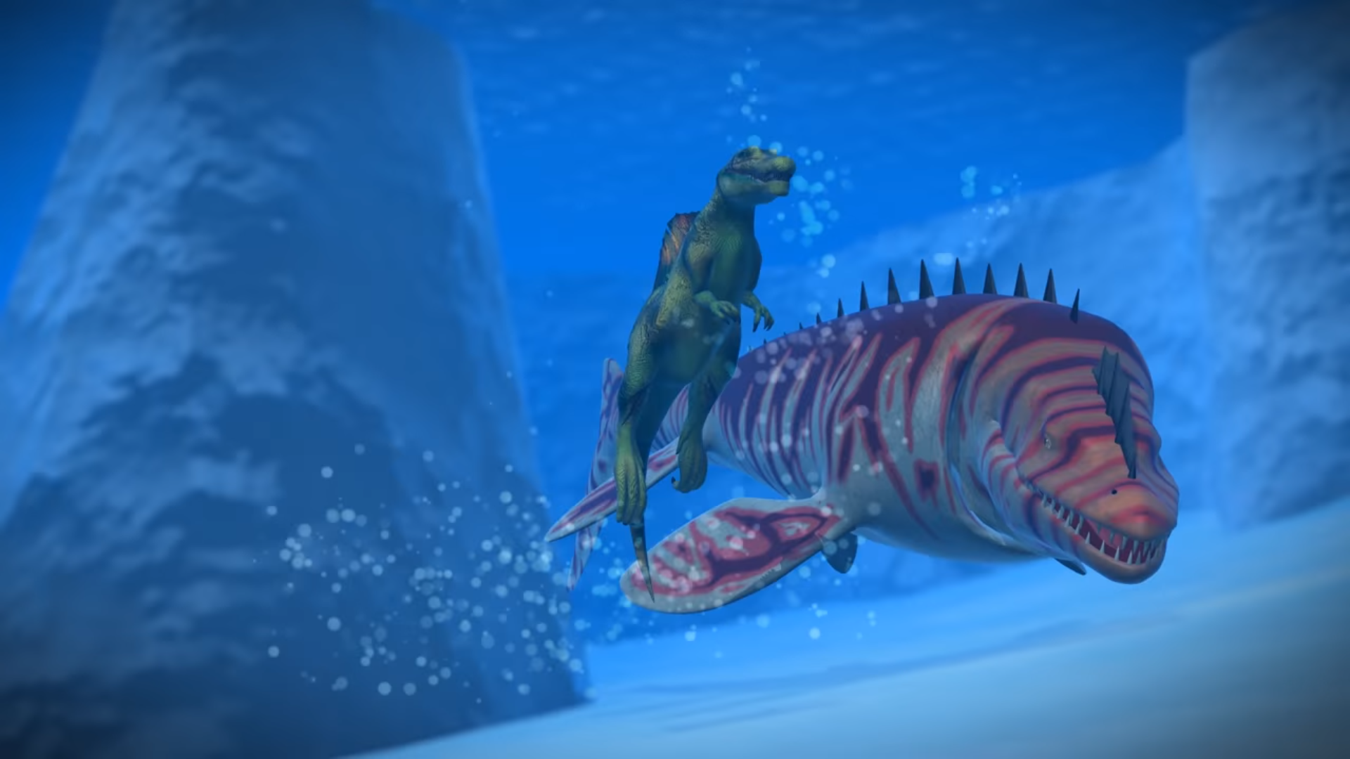 spinosaurus and mosasaurus