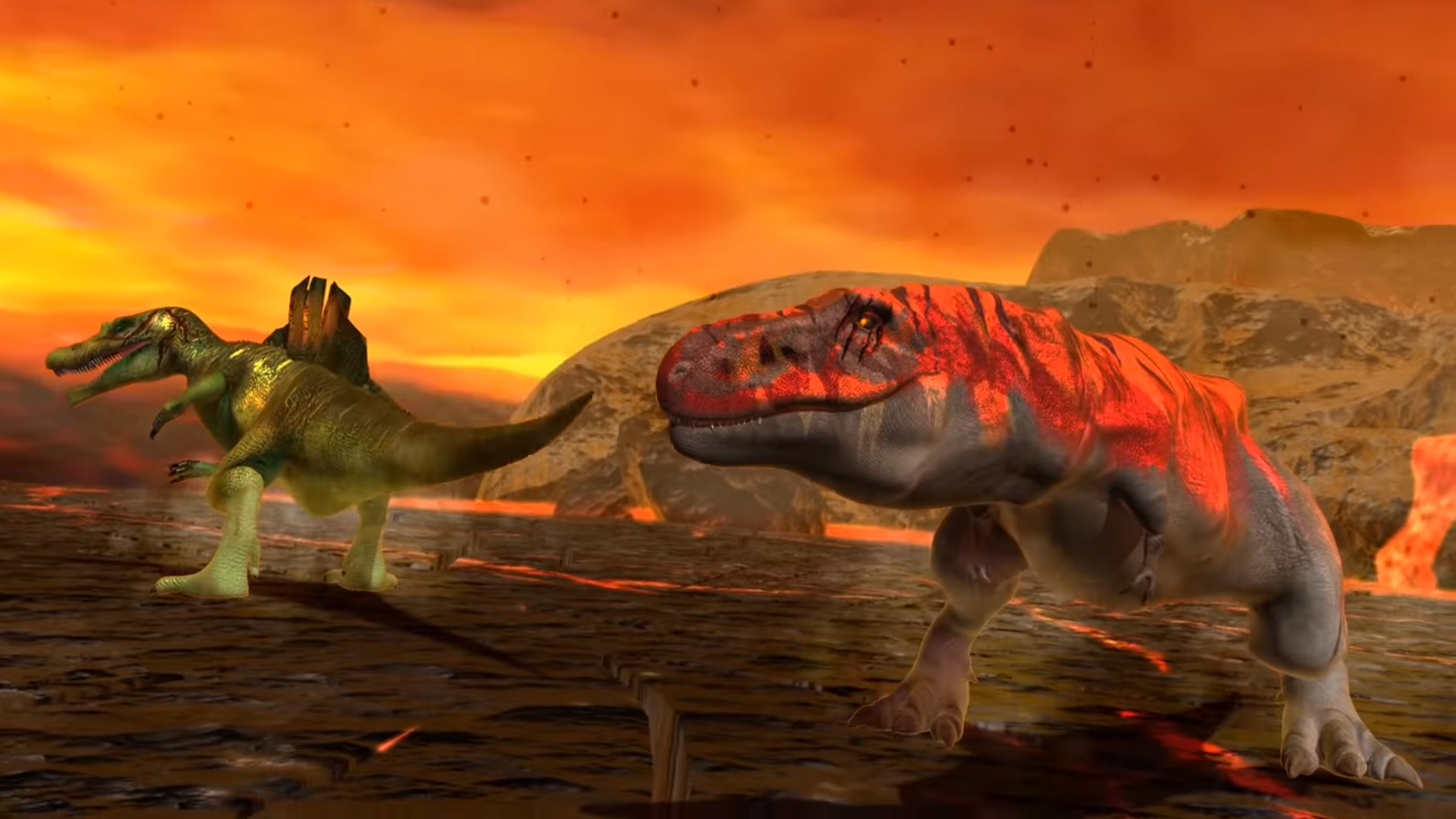 minecraft dinosaurs t rex vs spinosaurus
