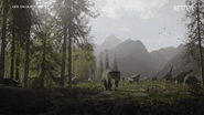 Triceratops grazing in Cretaceous meadow