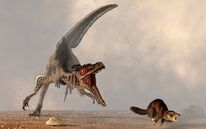 Velociraptor chasing small mammal by deskridge-d5n19ew