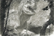 Unused T-rex concept art for Disney Dinosaur