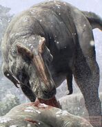 Gabriel Ugueto's reconstruction of Tyrannosaurus feasting