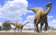 Plateosaurus, art by Paul Martin