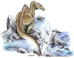 Baryonyx on a riverbank
