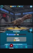 Rajasaurus as portrayed by Jurassic World: Alive