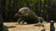 Anthracosaurus feasting on a caught Strepsodus