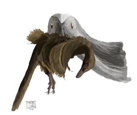 Sinocalliopteryx eating. Credit: Matthew P