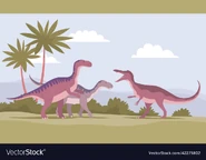 A Baryonyx harasses a herd of Iguanodon. Credit: VectorStock