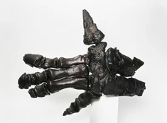Iguanodon hand fossil; showing the infamous '"`UNIQ--nowiki-00000017-QINU`"' Spike '"`UNIQ--nowiki-00000018-QINU`"' 