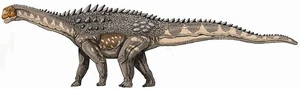 Ampelosaurus, illustrated with body armor
