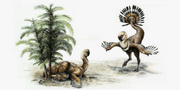 Art impression of Similicaudipteryx mating ritual