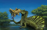 A Spinosaurus Dinosaur Fishing Alvaro Rozalen