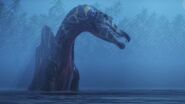 Spinosaurus standing in a river