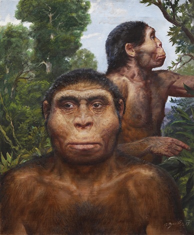 homo erectus burian zdenek sangiran neanderthal proto humans artnet biologia curiosa lnek zpt