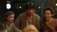 Samantha, Karl Scott, and Rosemary Seville watching 26 hatch