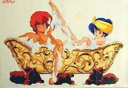 The Dirty Pair taking a Bubble Bath