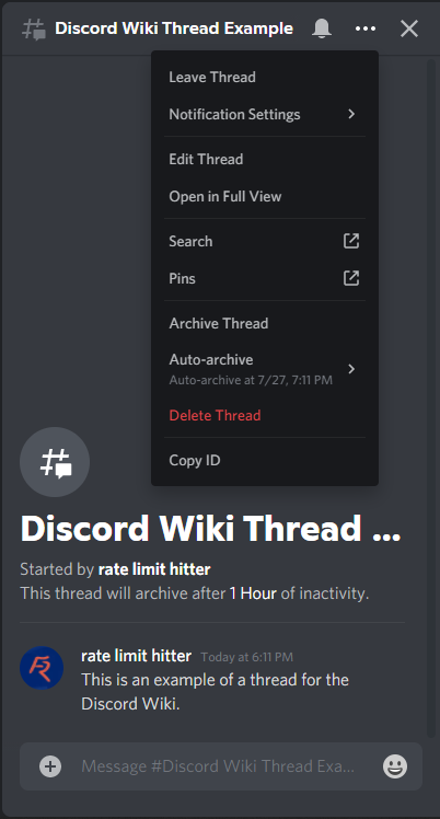 Threads, Discord Wiki