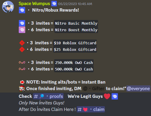 Possible new nitro scam appearance – Discord