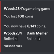 Bot Dank Memer Gamble Discord Wiki Fandom