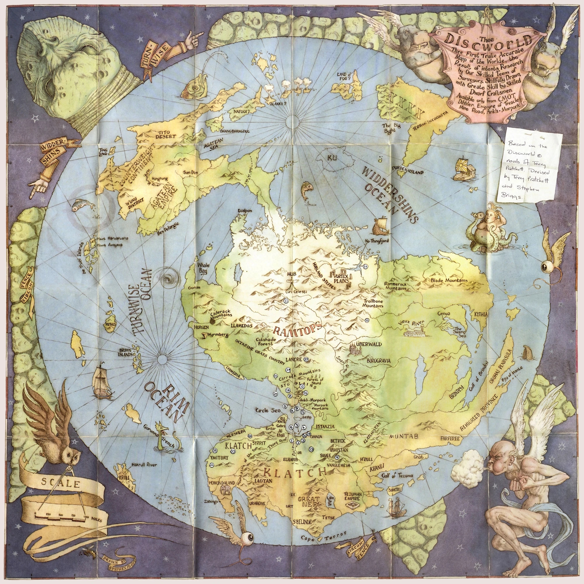 Discworld Map: Pratchett, Terry, Briggs, Stephen: 9780552143240:  : Books