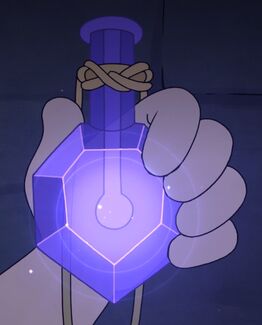 The pendant reacting to elf blood