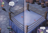 The underground boxing ring.
