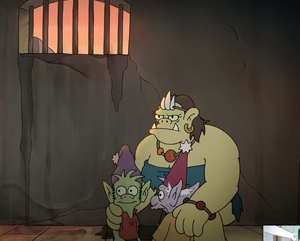 Elfo with his mom and dad