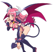 Cutscene portrait of the Succubus from Disgaea 7.