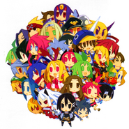 Artwork featuring SD Asagi and other characters.