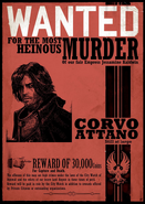 Corvo wanted poster red