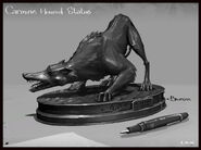 Concept art hound statue