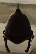 An Officer's helmet, as seen from the front.