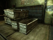 Crates in the slaughterhouse, destined for Samara, Tyvia.