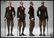 Render of an aristocrat with a cane.