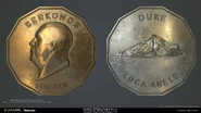 Yannick-gombart-coins-04.jpg (525 КБ) Золотая и серебряная монеты Серконоса. На аверсе первой — герцог Лука Абеле. На реверсе второй — панорама Карнаки.