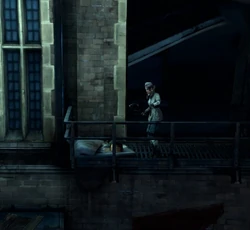 Granny Balcony.png (389 KB) Vera Moray auf dem Balkon ihres Hauses im Destilleriebezirk.